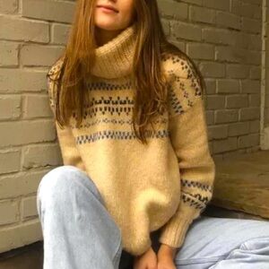 EUC Madewell Somervell Fair Isle Turtleneck Sweater, XS
